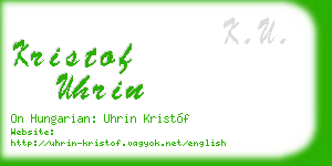 kristof uhrin business card